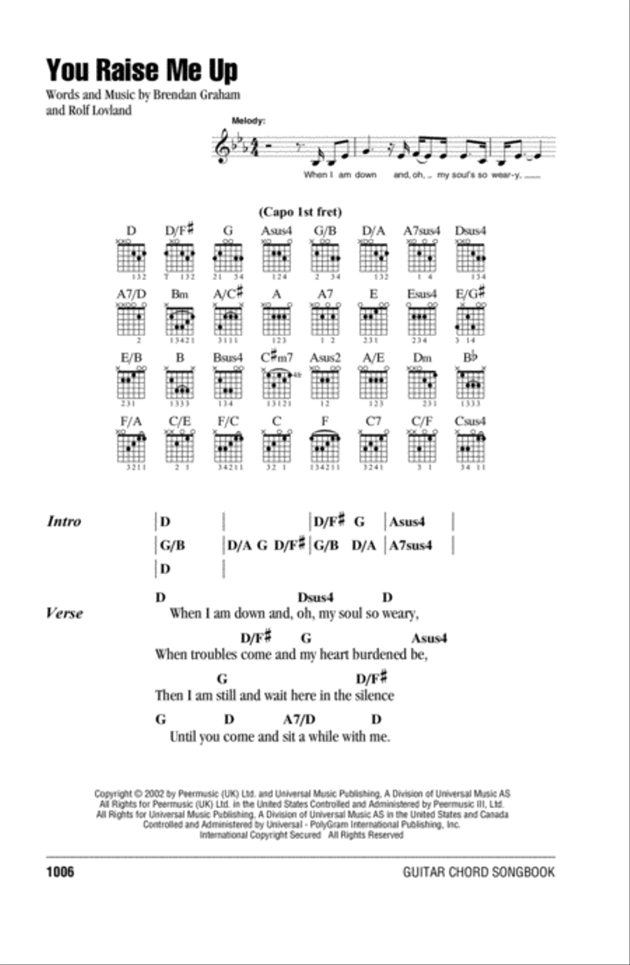 You Raise Me Up Acoustic Guitar scores gallery preview page 1