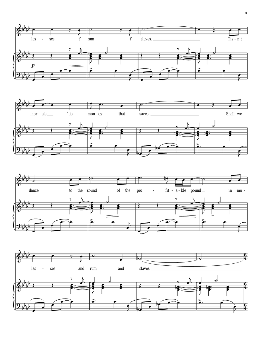 Molasses To Rum (from 1776) Piano, Vocal scores gallery preview page 5