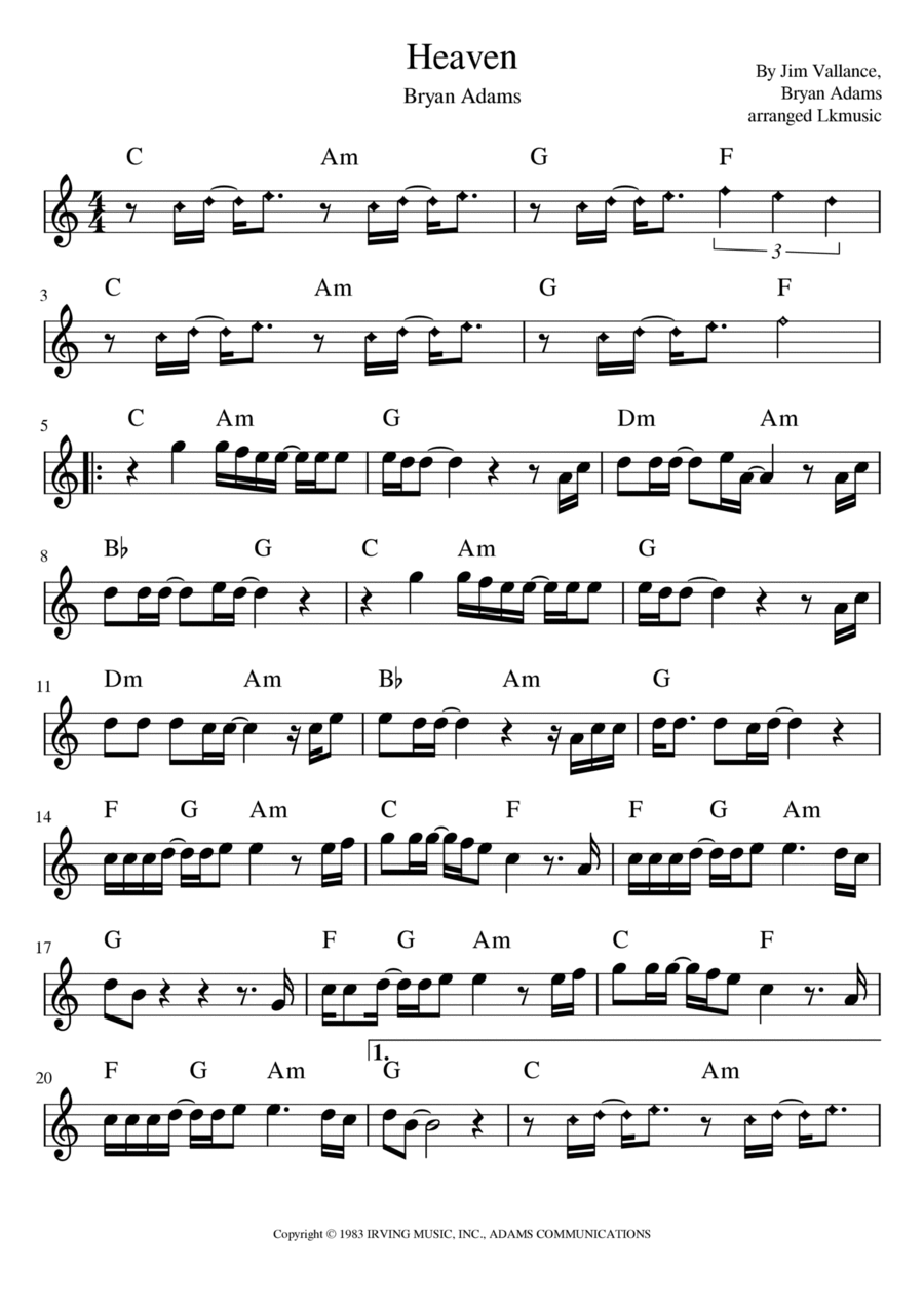 Heaven Heaven Violin Solo scores gallery preview page 1