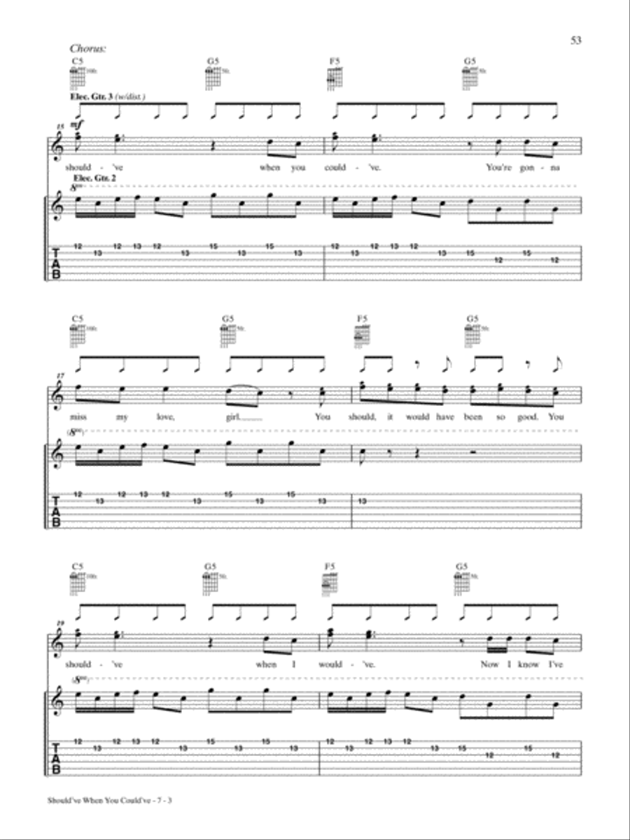 Should've When You Could've Guitar Tablature scores gallery preview page 3