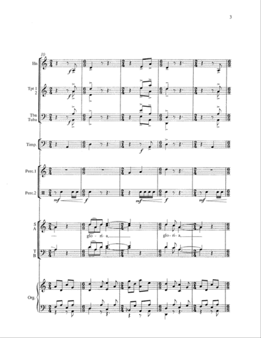 Gloria - Brass/Percussion Gloria - Brass/Percussion Percussion scores gallery preview page 5