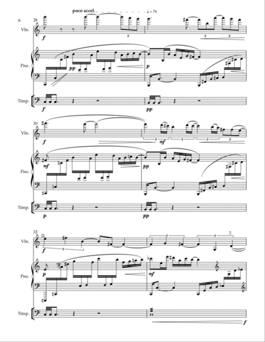 For____* for violin, piano and timpani - dedicated to your timpanist - mixed level Chamber Music scores gallery preview page 6