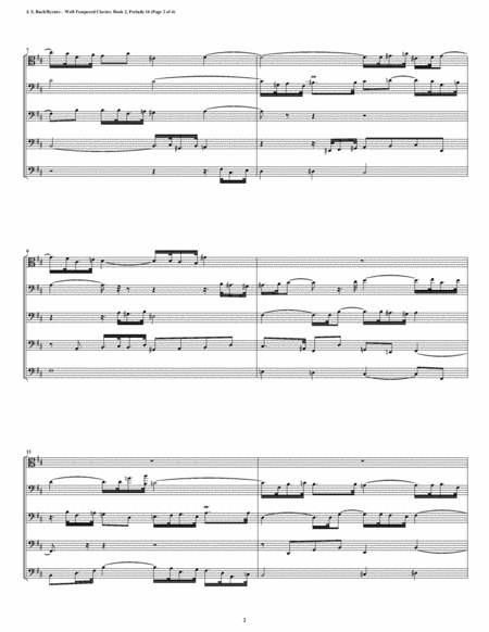 Prelude 16 from Well-Tempered Clavier, Book 2 (Trombone Quintet) image number null