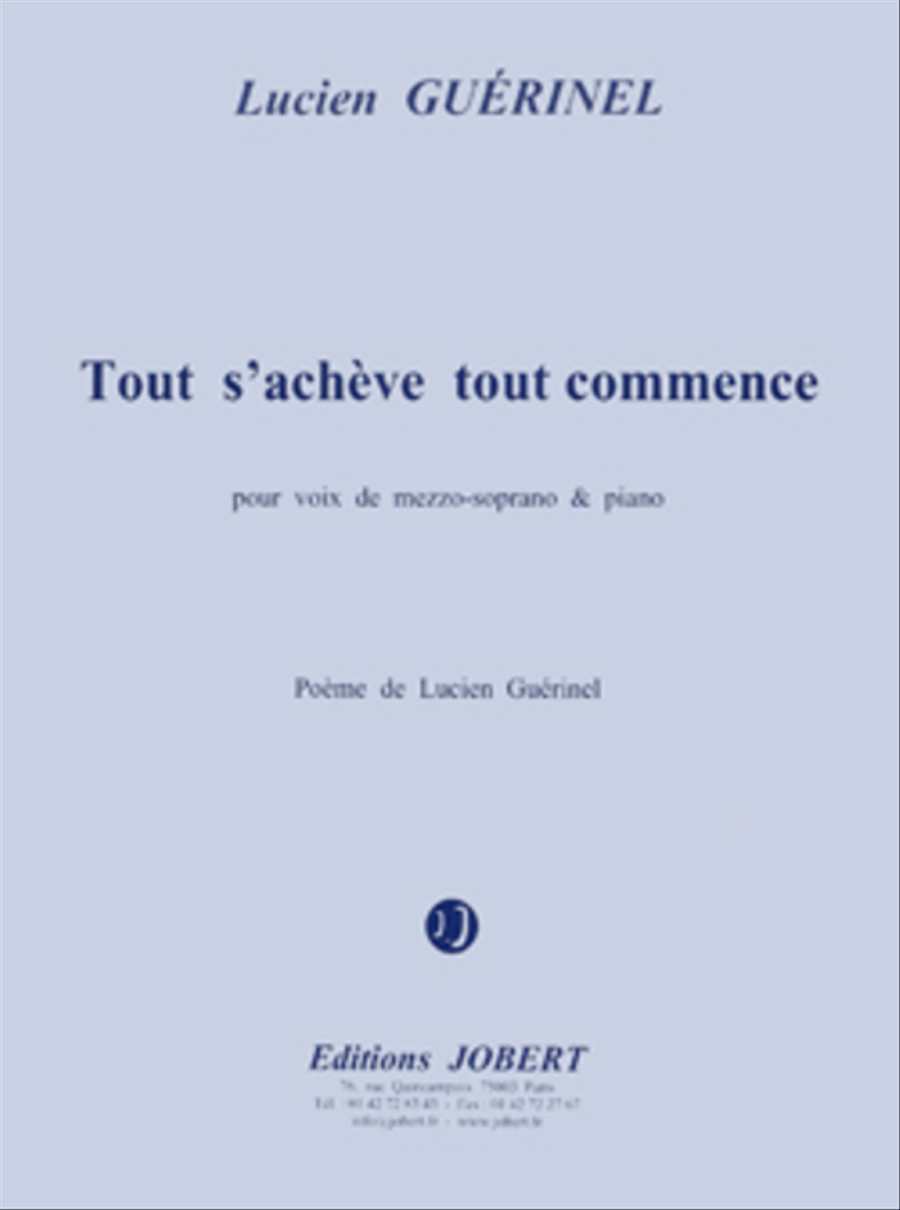 Tout S'Acheve, Tout Commence Voice Solo scores gallery preview page 1