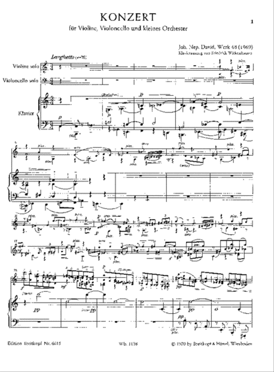 Concerto for Violin and Violoncello Werk 68 Cello scores gallery preview page 2