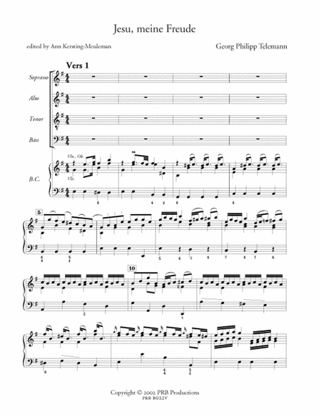 Cantata, 'Jesu, meine Freude' (vocal score)