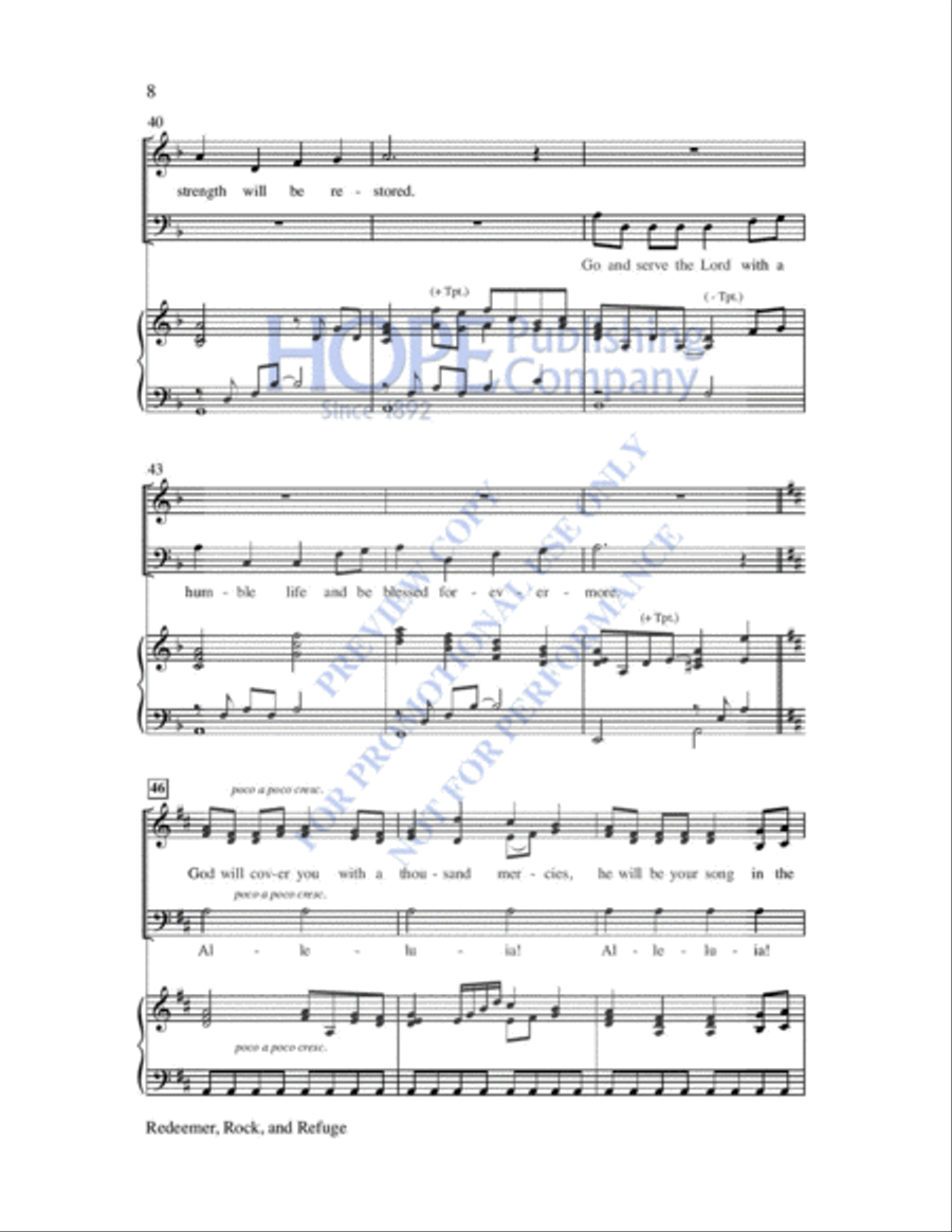 Redeemer, Rock, and Refuge 4-Part scores gallery preview page 9