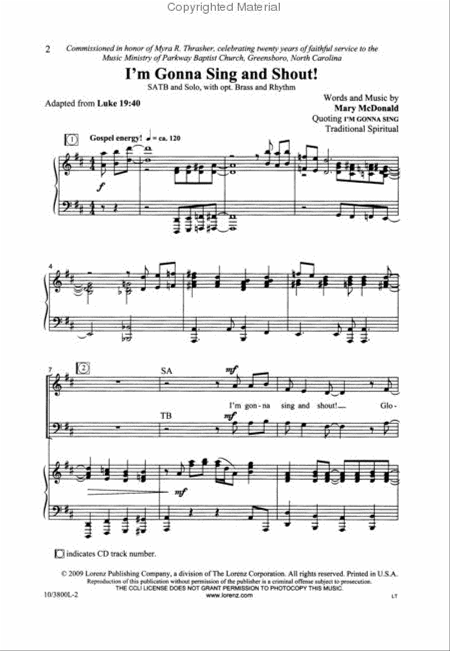 I'm Gonna Sing and Shout! 4-Part scores gallery preview page 2
