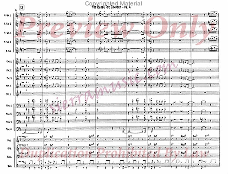 Too Close For Comfort Big Band scores gallery preview page 5
