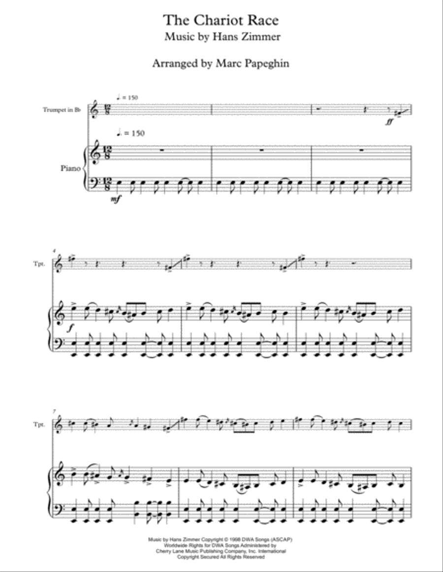 The Chariot Race Trumpet Solo scores gallery preview page 2