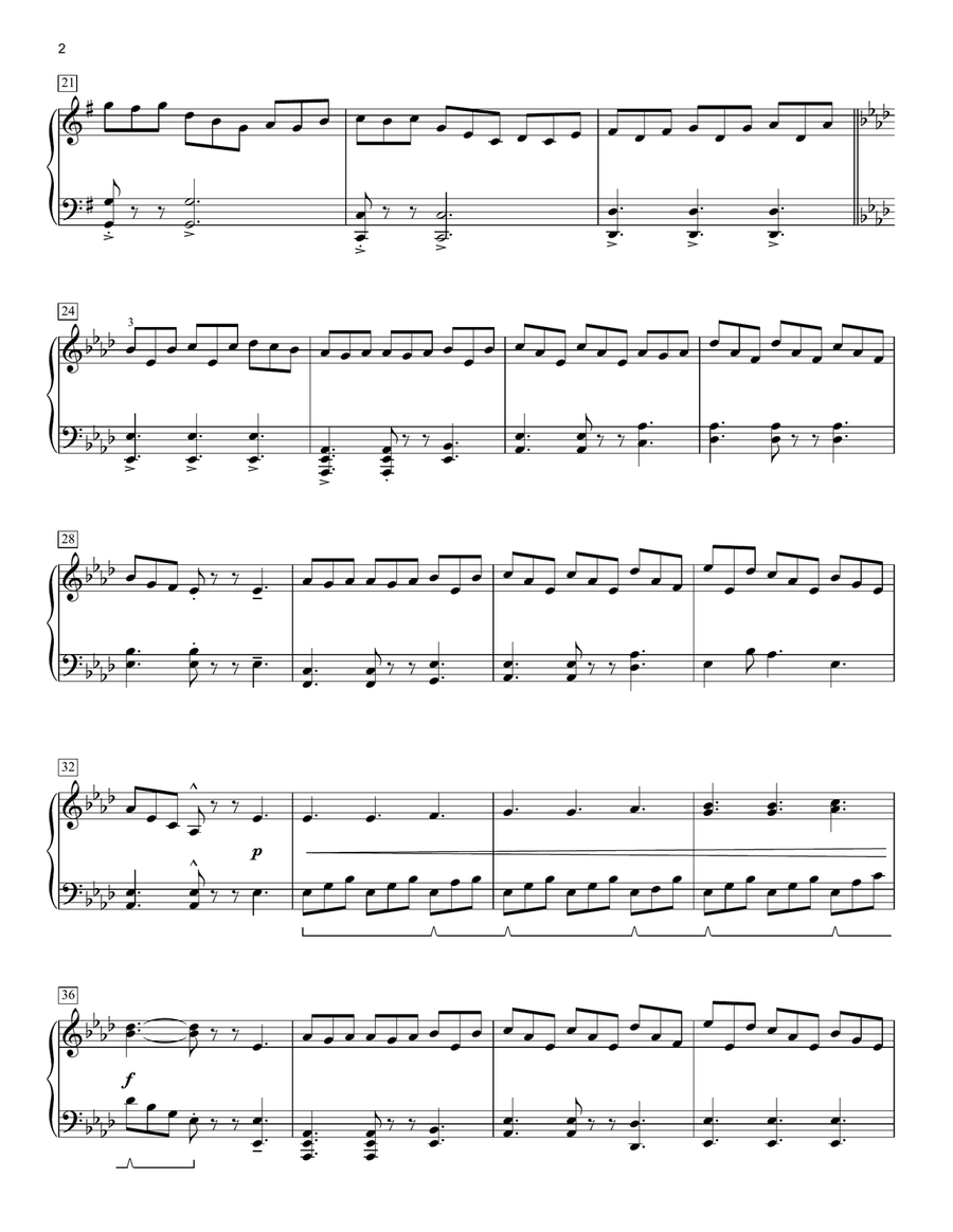 O Worship The King (arr. Phillip Keveren) Piano Solo scores gallery preview page 2