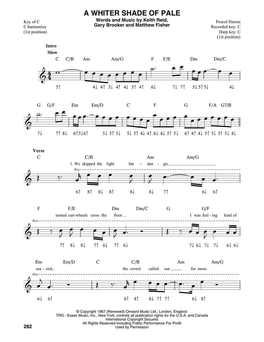 A Whiter Shade Of Pale Harmonica scores gallery preview page 1