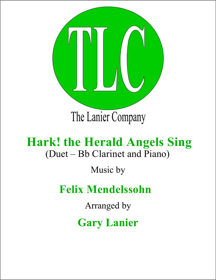 HARK! THE HERALD ANGELS SING (Duet – Bb Clarinet and Piano/Score and Parts) Woodwind Duet scores gallery preview page 1