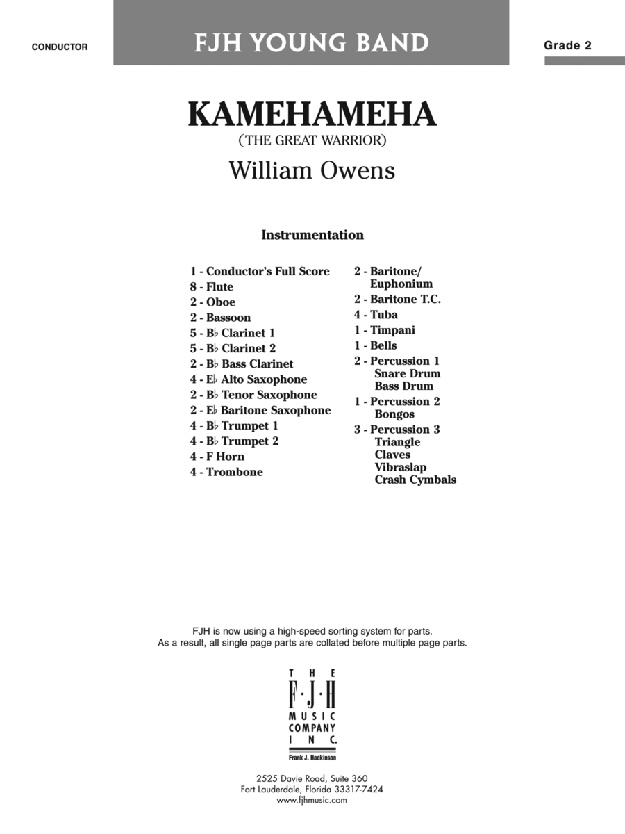 Kamehameha (The Great Warrior): Score Concert Band scores gallery preview page 1