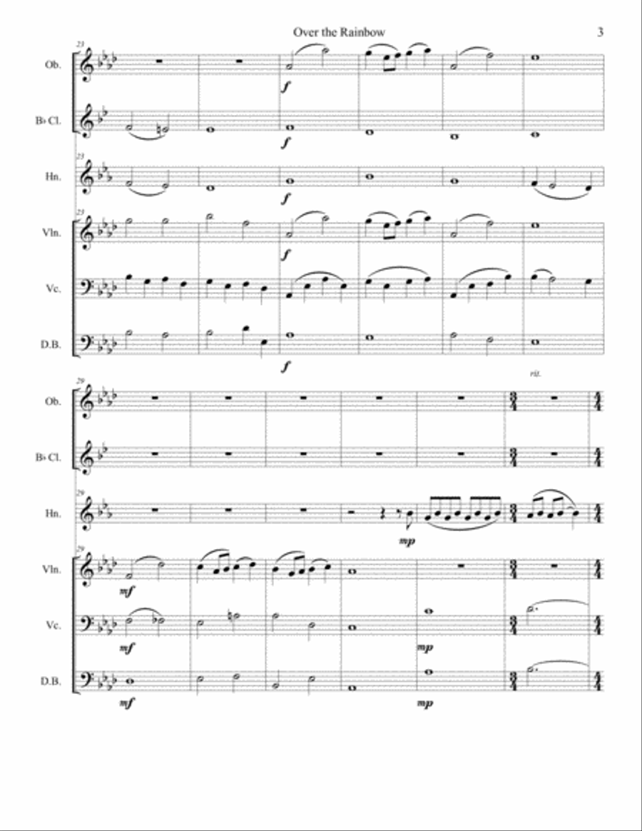 Over The Rainbow (from The Wizard Of Oz) Small Ensemble scores gallery preview page 3