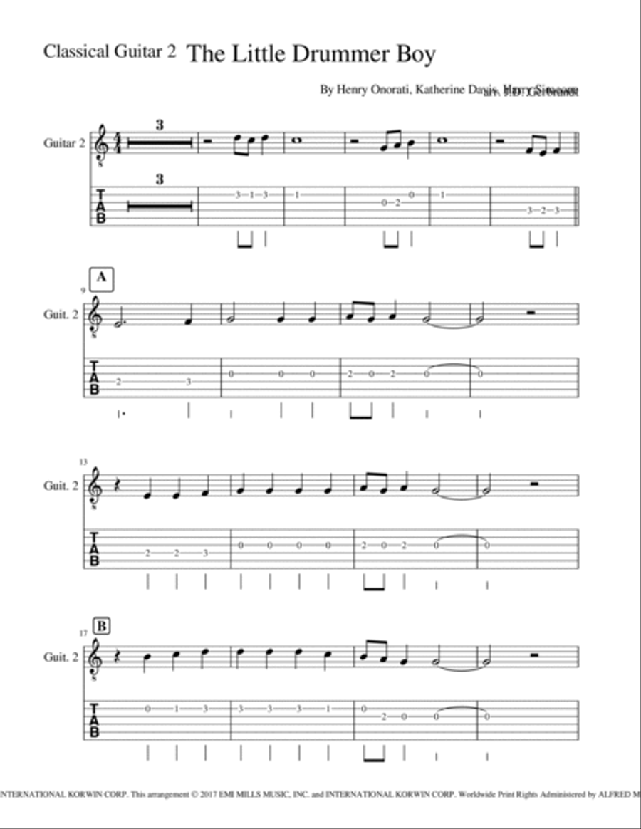 The Little Drummer Boy The Little Drummer Boy Guitar Ensemble scores gallery preview page 6