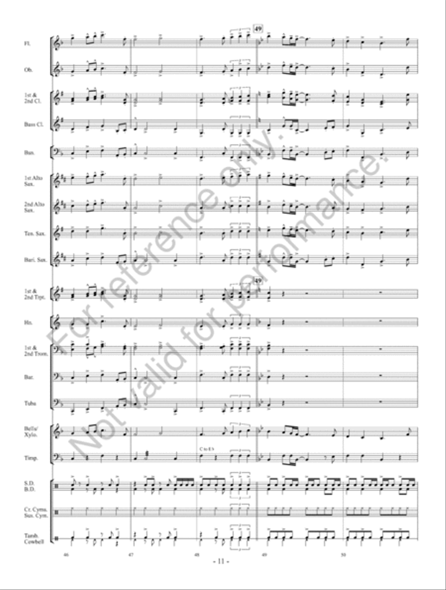 Rock The Halls With Drums And Cowbell Concert Band scores gallery preview page 12