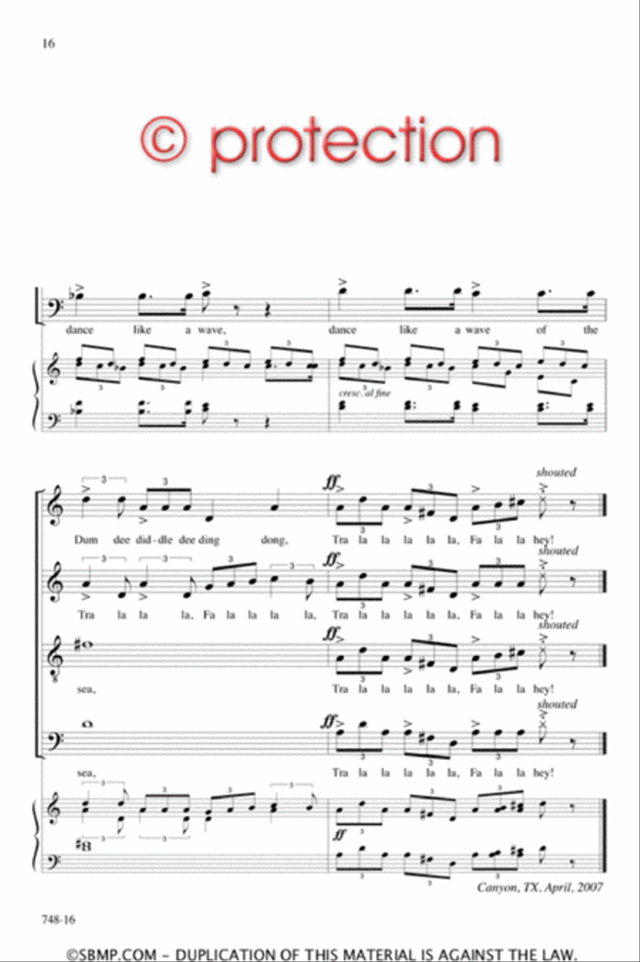 The Fiddler of Dooney - SATB Octavo 4-Part scores gallery preview page 15