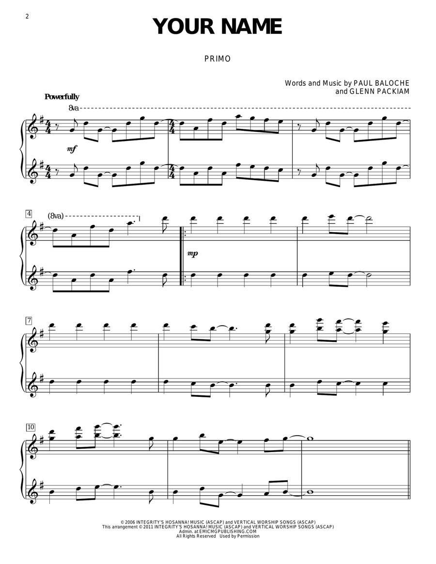 Your Name Piano Duet scores gallery preview page 2