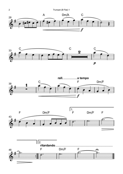 Morning Mood by Grieg - Brass Quartet with Chord Notation image number null