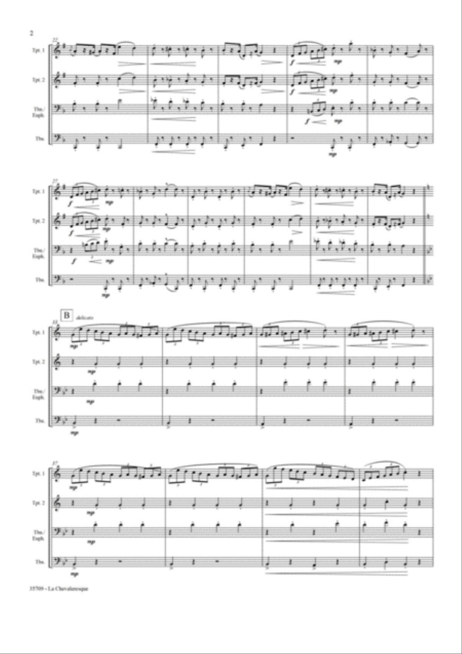 LA CHEVALERESQUE (THE CAVALIER) BRASS QUARTET Brass Quartet scores gallery preview page 3