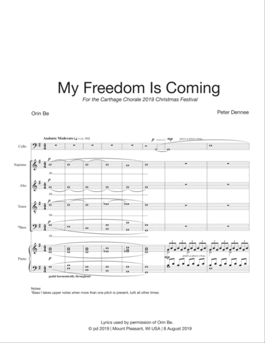 My Freedom Is Coming 4-Part scores gallery preview page 2
