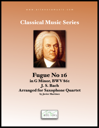 Fugue No 16 in G Minor, BWV 861 - Saxophone Quartet