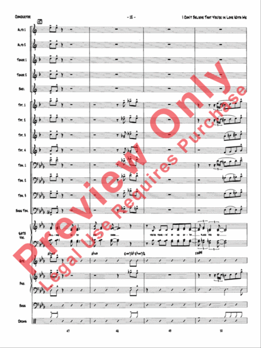 I Can't Believe That You're in Love with Me (score only) Jazz Ensemble scores gallery preview page 15
