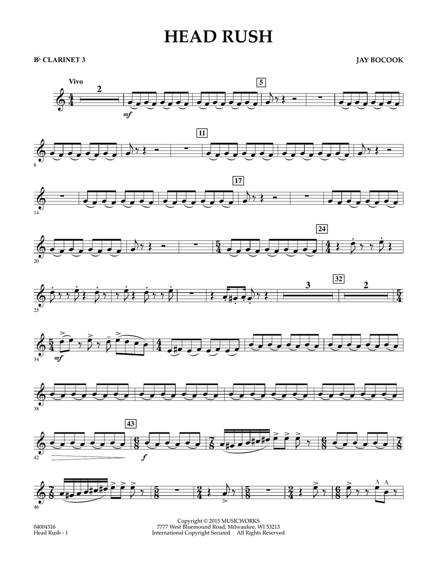Head Rush - Bb Clarinet 3