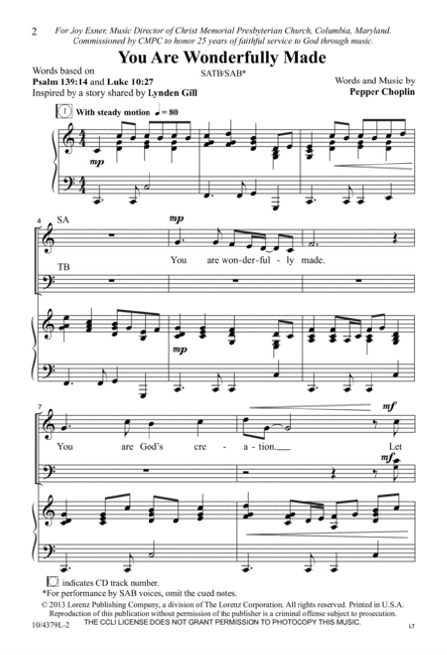 You Are Wonderfully Made 4-Part scores gallery preview page 2