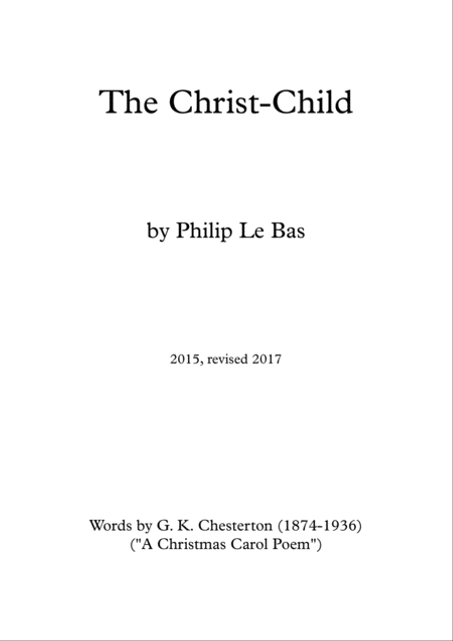 The Christ-Child The Christ-Child 4-Part scores gallery preview page 1