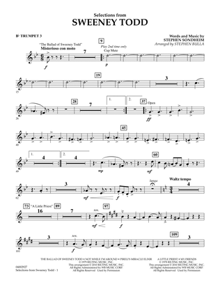 Selections from Sweeney Todd (arr. Stephen Bulla) - Bb Trumpet 3