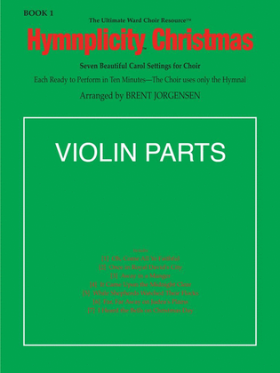 Book cover for Hymnplicity Christmas - Book 1 Violin Parts