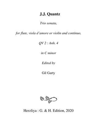 Book cover for Trio sonata QV 2 Anh. 4 for flute, viola d'amore or violin and continuo in C minor (version for viol