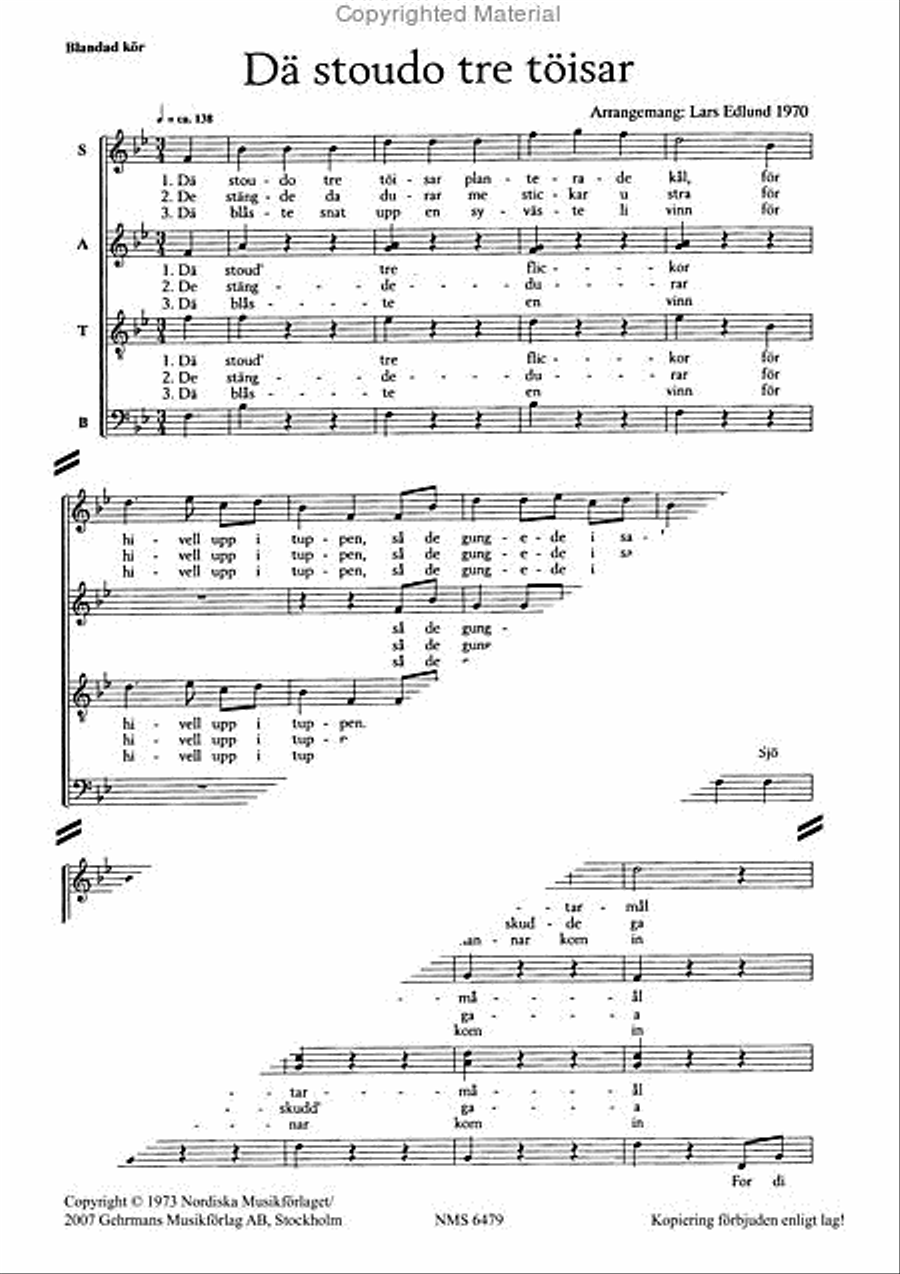 Tre gotlandska folkvisor 4-Part scores gallery preview page 2