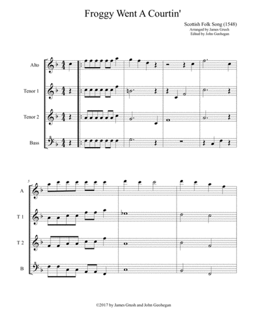 Five Traditional Children's Songs for Recorder Quartet - Score Only image number null
