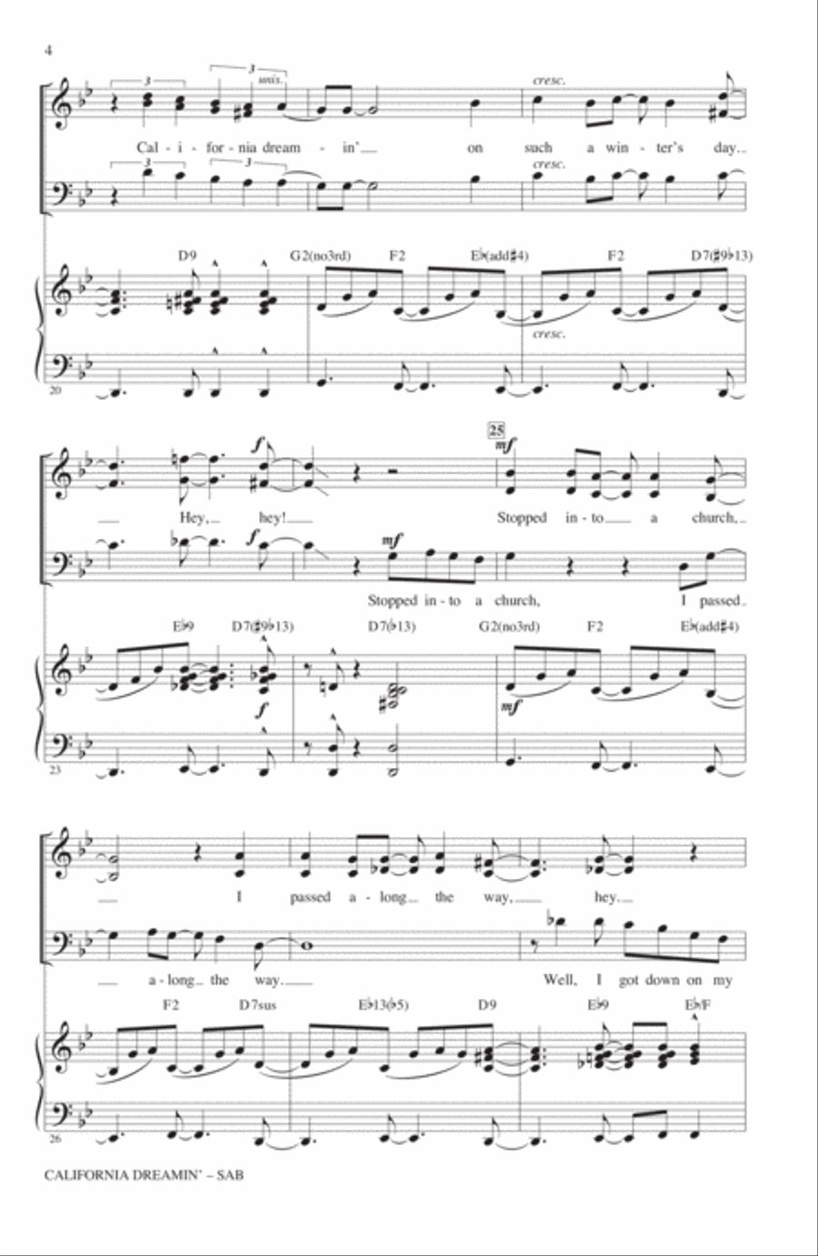 California Dreamin' California Dreamin' 3-Part scores gallery preview page 3
