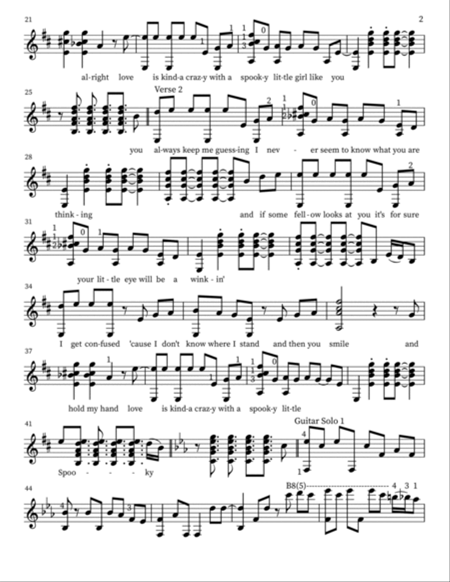 Spooky Acoustic Guitar scores gallery preview page 2