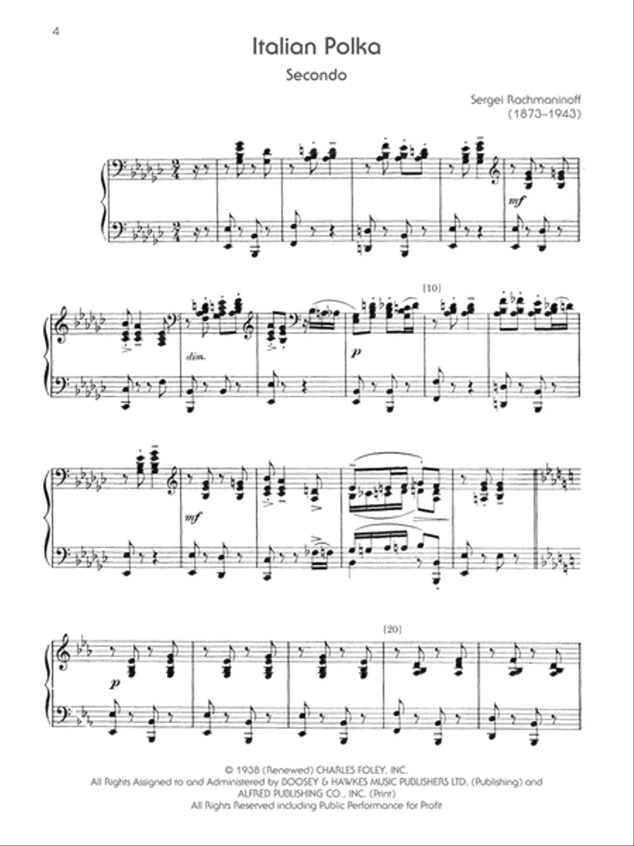 The Piano Works of Rachmaninoff, Volume VIII: Works for One Piano/Four Hands and One Piano/Six Hands Piano Solo scores gallery preview page 3