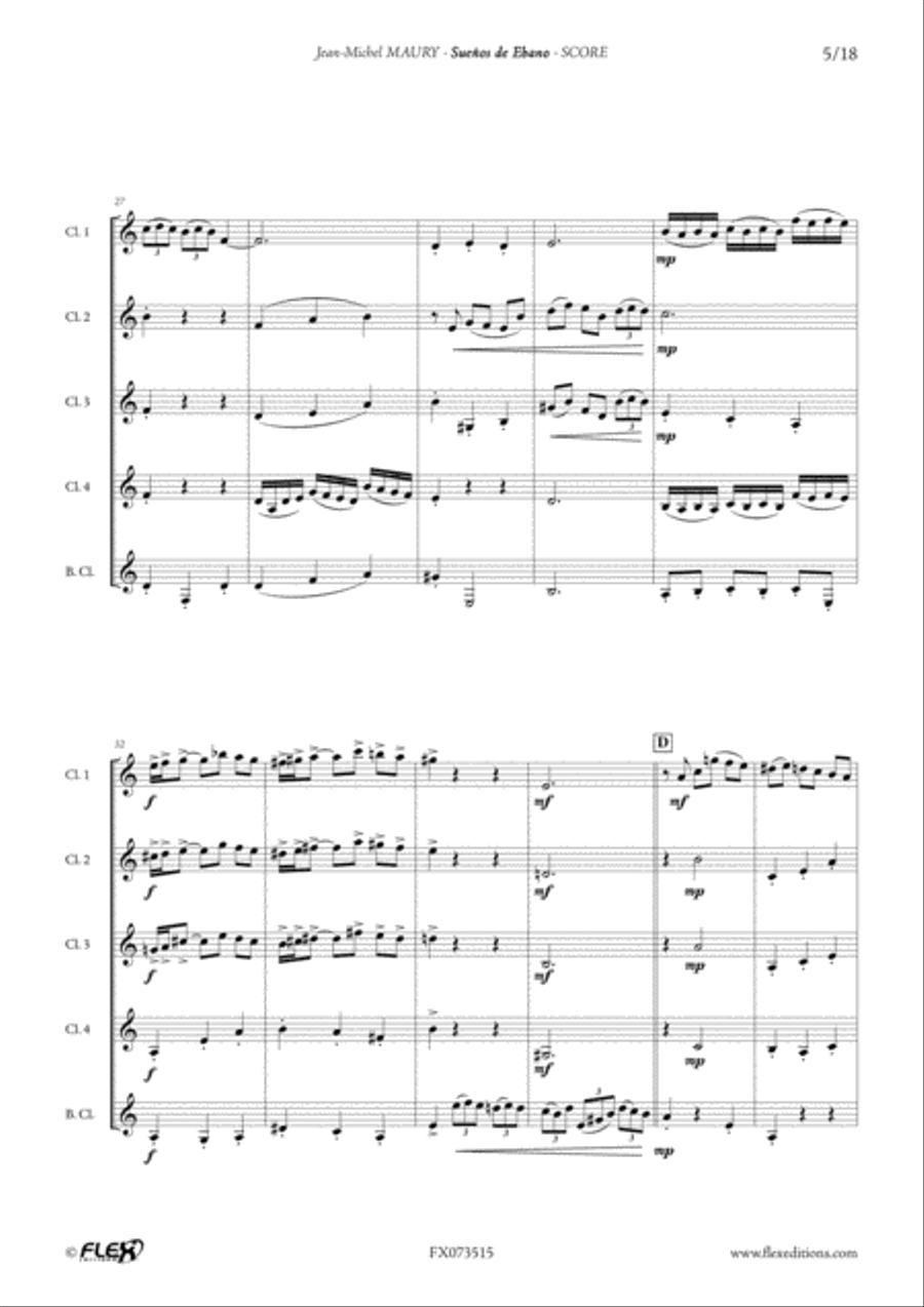 Suenos de Ebano B-Flat Clarinet scores gallery preview page 5