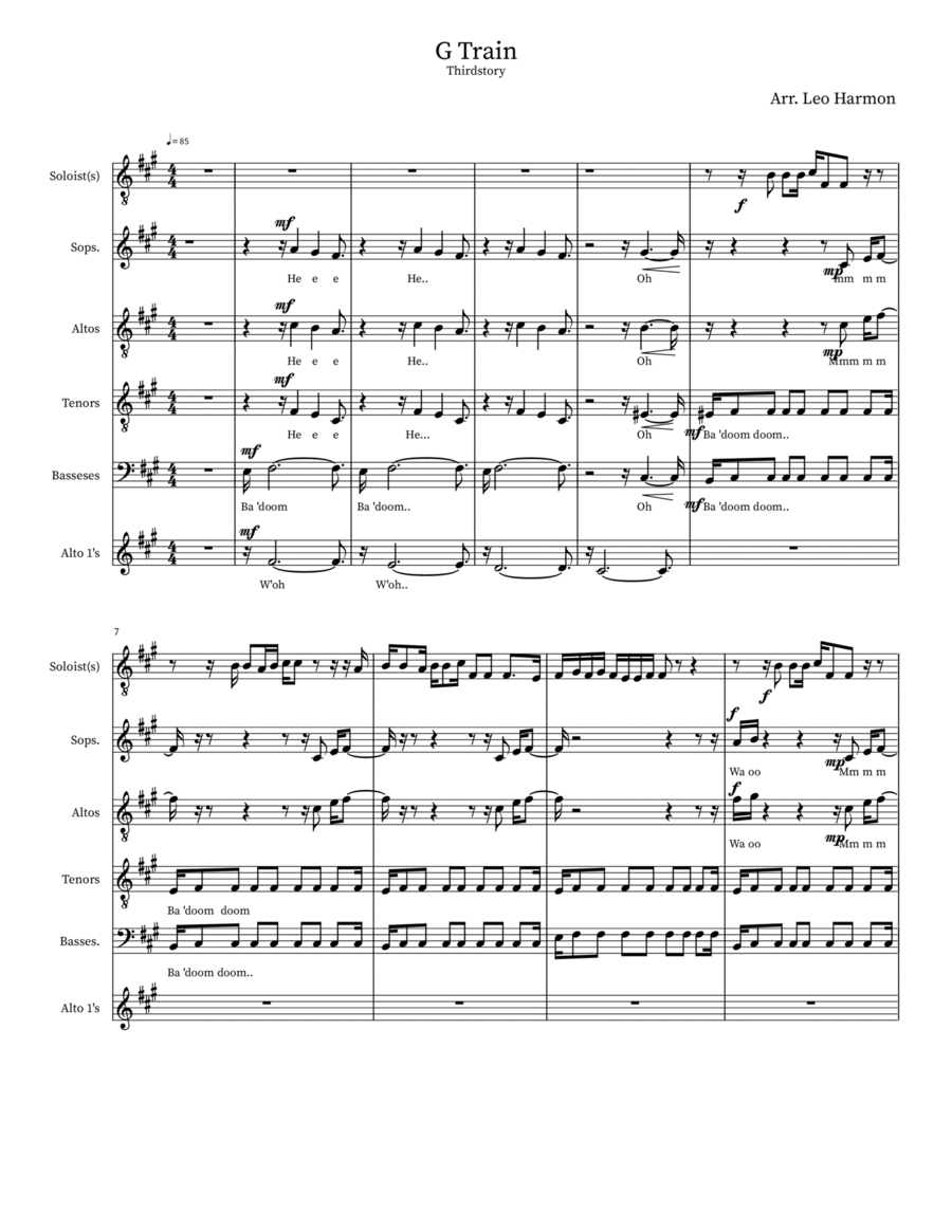 G Train 4-Part scores gallery preview page 1