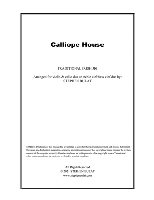 Calliope House (Irish Jig) - arranged for duo or lead sheet (key of D)