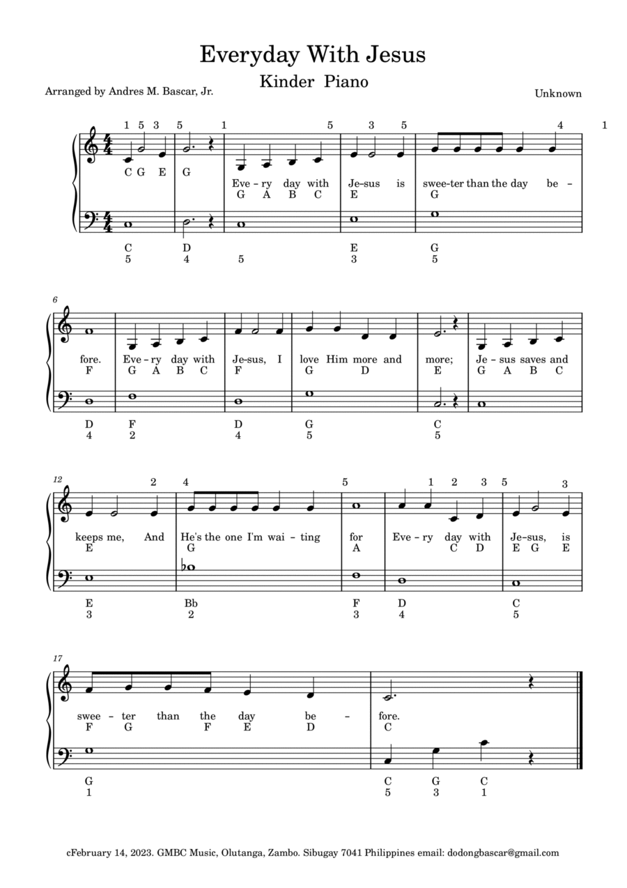 Everyday With Jesus: Kinder A Cappella scores gallery preview page 1