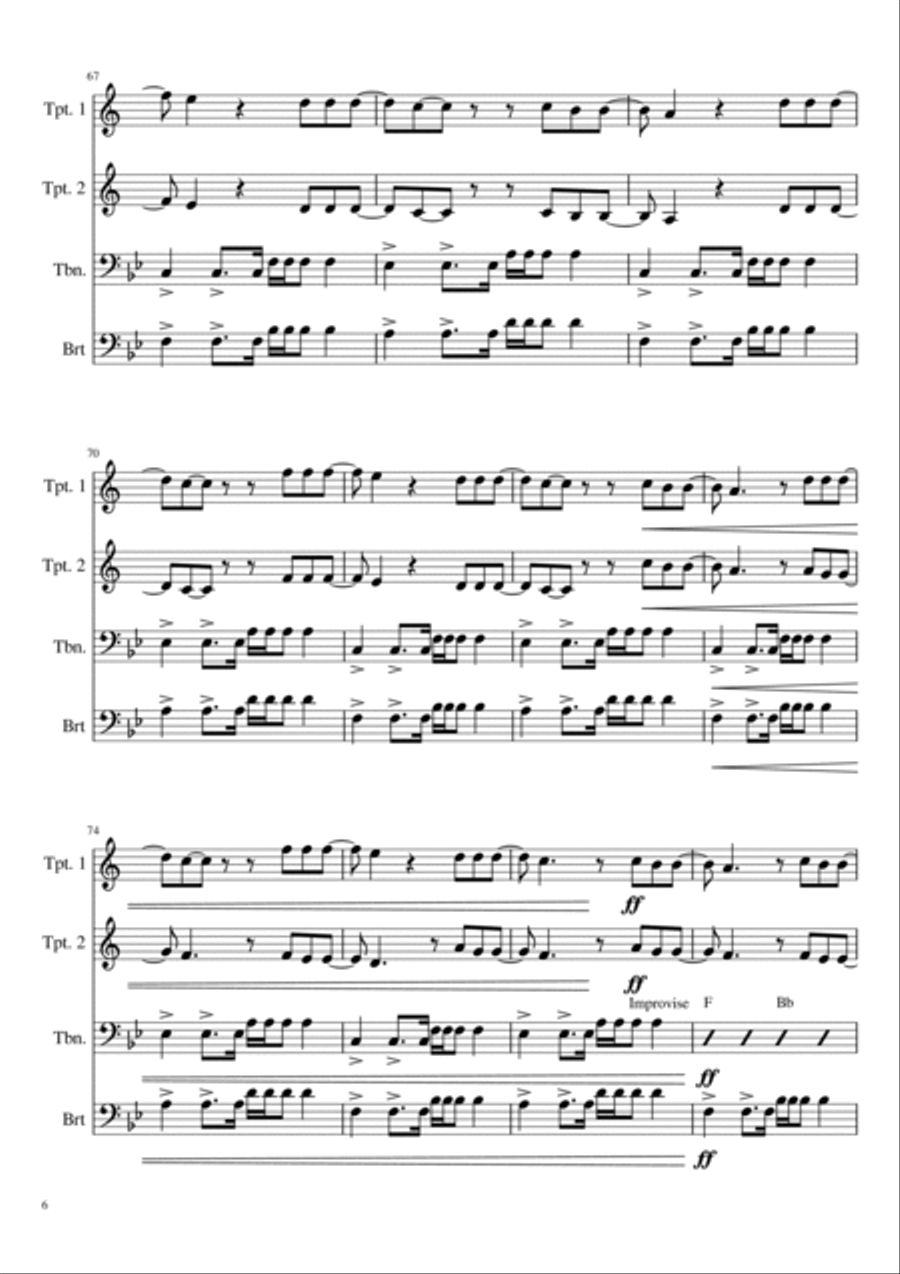 Smells Like Teen Spirit Brass Ensemble scores gallery preview page 6