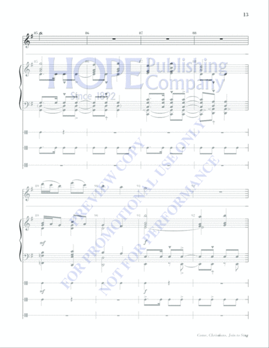 Come, Christians, Join to Sing Piano scores gallery preview page 13