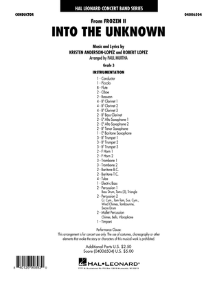 Book cover for Into the Unknown (from Disney's Frozen 2) (arr. Paul Murtha) - Conductor Score (Full Score)