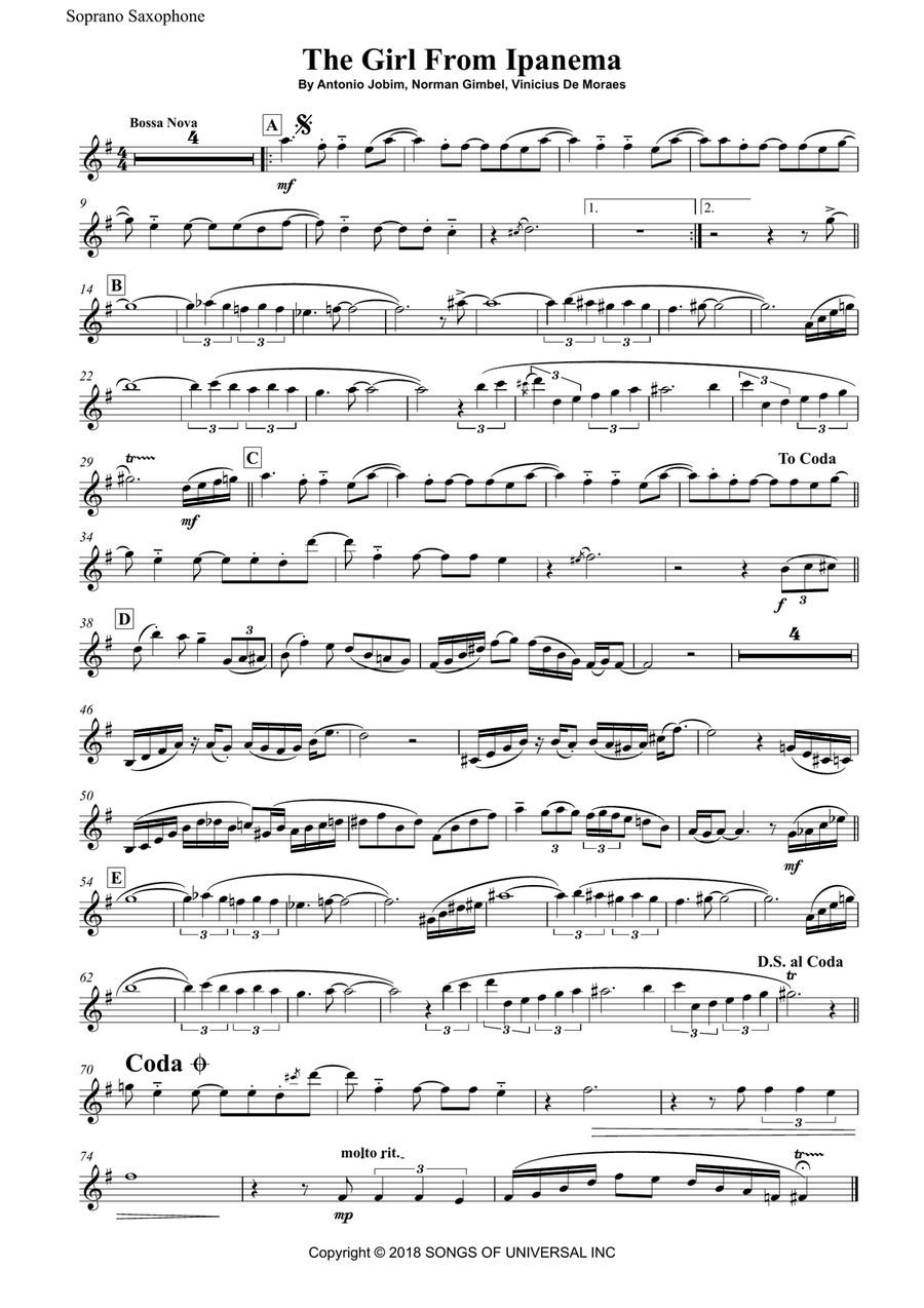 The Girl From Ipanema (garôta De Ipanema) Woodwind Duet scores gallery preview page 5