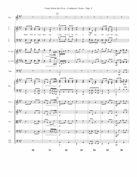 Come Before the Giver (arr. Jon Paige) - Full Score