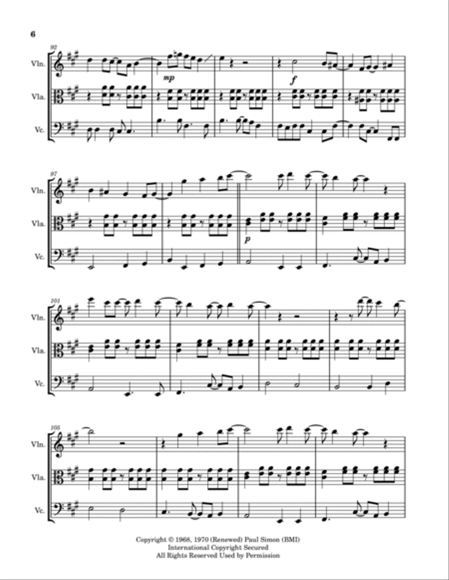 Mrs. Robinson Mrs. Robinson String Trio scores gallery preview page 6