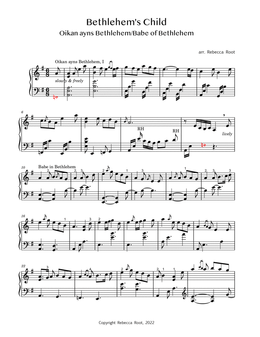 Bethlehem's Child Harp scores gallery preview page 1